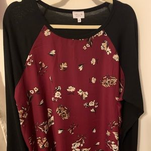 Le Lis Mixed Material Raglan Top